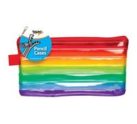 Tiger pencil case - rainbow colours 8 x 4 inch zippy bag - ideal for filing/storage/back to school