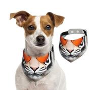 Tiger People Pet Scarf Dog Bandanas Spring Summer Soft Cotton Puppy Scarfs Adjustable Accessories for Small Medium Large Girl Boy Pup Large