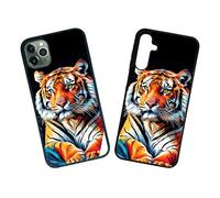 Tiger phone case For Apple iPhone/For Samsung Galaxy Silicone black rubber sides Gift phone cover A12 A13 A14 A15 A16 A17 A25 A26 A55 A56 S23 S24 S25 TIG1