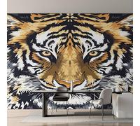 Tiger Photo Wallpaper, Wild Animal Tiger Wallpaper Mural, 250x175cm Wall Paper for Bedroom Living Room, Non-Woven Wall Mural Room Decor EL&D68