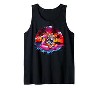 Tiger Pink Flamingo Pool Float Summer Vintage Tigers Lovers Tank Top