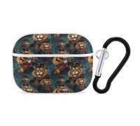 Tiger Pirates Cute Case Compatible with AirPods Pro Headphone Protective Cover with Keychain Accessories