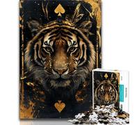 Tiger Poker Adult Puzzles 1000 Pieces,Challenging To Complete But Fun And Humorous Birthday Present,Gifts,Wall Art (38x26cm)