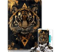 Tiger Poker Jigsaw Puzzles for Adults Teenagers Jigsaws Puzzle,Relax Games Is Ideal As A Gift for The Whole Family (75x50cm)