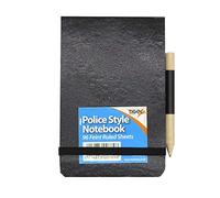 createspace Elastic Notebook Pad Tiger Police Style with Pencil – 12 Pack