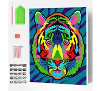 Tiger Pop Art Diamond Painting Art Kit Splat Planet Multi One Size