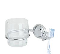 Tiger PORTAVASO and Toothbrush Cup, Metal, Chrome, 10.2 x 14.5 x 7.6 cm