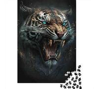 Tiger Portrait 1000 Piece Jigsaw Puzzle 1000 Pieces Puzzle Game Paper Puzzle for Adults Roaring Art Relaxation Home Decor Gift 38x26cm/1000pcs