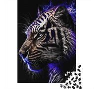 Tiger Portrait 1000 Piece Jigsaw Puzzle Paper for Adults Night Glow Relaxation Focus Home Decor Gift 70x50cm/1000pcs