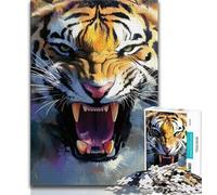 Tiger Portrait 1000 Pieces Jigsaw Puzzles For Teens And Adults,Toys Educational Games Stress Relieving Great Gifts And Toys 50x75cm