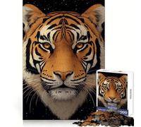 Tiger Portrait Animal Jigsaw Puzzle for Adults 1000 Pieces Smart Game Tension Relief Pattern Assembly Heartfelt Gift 38x26cm