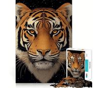 Tiger Portrait Animal Jigsaw Puzzle for Adults 1000 Pieces Smart Game Tension Relief Pattern Assembly Heartfelt Gift 38x26cm