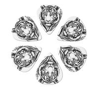 Tiger Powerful Hunt Black And White Animal Guitar Picks 6 Pack Thin Medium Heavy Thickness Guitars Pick For Acoustic Electric Guitar Ukulele Bass 0.46mm