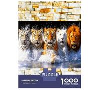 Tiger Pride Den Wall 1000 Pieces Premium Jigsaw Puzzle Majestic Wild Dynasty Classic Jigsaw Puzzle Thick Cardboard Impossible Hard Challenging Decompression Wall Decor Relaxation Creativity 70x50cm/10