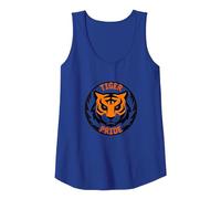 Tiger Pride: Fierce Feline Mascot for Sports Fans Tank Top, Women, Royal Blue, XL