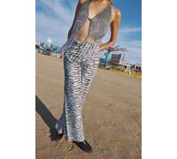Tiger Print Denim Wide Leg Jean NastyGal Multi 14