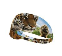 Tiger Print Men's and Women's Anti Sweat Headbands for Exercise, Basketball Running Fitness Anti Slip Headbands