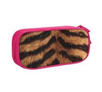 Tiger Print Pencil Case for Boys Girls Animal Large Pen Bag Desk Stationery Organizer Pencil Pouch for School Office Zippered Makeup Bag