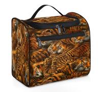 Tiger Print Travel Toiletry Bag for Women Men Kids Girls Boys 11.2 L Big Cosmetic Makeup Bag Hanging Wash Pouch Bag Toiletries Organizer Shower Bag