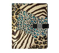 Tiger Print Zebra Skin Leopard Texture Animal Skin Background Refillable Journal Writing Notebook, PU Leather Hardcover Diary Note Book, Planner A5 Ruled Notepad for Agenda with Pen Holder