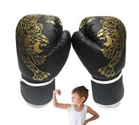Tiger Printed Boxing Gloves - PU Leather Adult & Youth Boxing Gloves for Music Boxings Machine | Breathable Sparring Training Mitts & Heavy Punching Bag Glove for Muay Thai Kickboxing