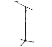 Tiger Professional Microphone Boom Stand with Tripod Base, Adjustable Height, Easy Clutch, Heavy-Duty Mic Clip, Black - Studio, Recording, Podcast, Vocal, Instrument Microphone Stand