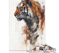 Tiger Profile Painting 1000 Pieces Puzzles Paper Puzzle for Teenager Funny Jigsaw Puzzles 1000pcs (75x50cm)