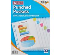 Tiger Punched Pocket 12 Part Dividers, 302033