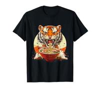 Tiger Ramen Bowl Japanese Noodles Artwork Tiger Noodle Art T-Shirt