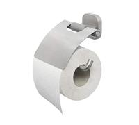 Tiger Ramos Toilet Roll Holder with Cover, Stainless Steel Brushed, 13.6 x 12.2 x 4.8 cm