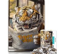 Tiger Reading A Newspaper Puzzles for Adults Teens 1000pc Puzzle,Toys Educational Games Stress Relieving Wishlist with Santa Claus (50x75cm)