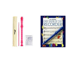 TIGER REC7-PK Descant/Soprano School Recorder with Bag, Cleaning Rod and Fingering Chart, English/Baroque Fingering - Pink & FIRST BK RECORDER (1st Music Series)