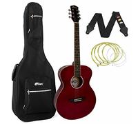 Tiger Red Acoustic Guitar Package with Padded Bag, Strap and Spare Strings