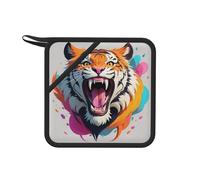 Tiger Roar 1 PC Heat-resistant silicone pot mat - 7.1-inch square mat, suitable for tea, barbecue, cooking, etc.