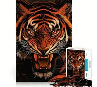 Tiger Roar 1000 Piece Jigsaw Puzzles for Adults Teenagers Cognitive Toy Leisure Fun Pattern Assembly Festive Gift 38x26cm