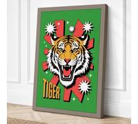 Tiger Roar Geometric Canvas Wall Art Print 24x16 Inch (61 x 41 cm)