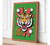 Tiger Roar Geometric Canvas Wall Art Print 30x20 Inch (76 x 51 cm)