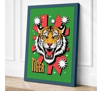 Tiger Roar Geometric Canvas Wall Art Print 30x20 Inch (76 x 51 cm)