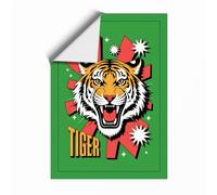 Tiger Roar Geometric Unframed Wall Art Print A4 (29.7×21cm), Wall Decor for Living Room, Bedroom, Office & Home, Art Gift