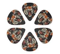 Tiger Roar Graphic Guitar Picks 6 Pack Thin Medium Heavy Thickness Guitars Pick For Acoustic Electric Guitar Ukulele Bass 0.46mm