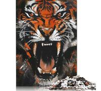 Tiger Roar Painting Puzzle for Adults And Teenagers 500 Pieces Wooden Puzzles for Adults & Teenager Family Activity Jigsaw Puzzles 500pcs (52x38cm)