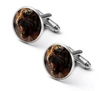 Tiger Roaring Flames Mens Cufflinks For Shirt Alloy Cuff Links Business Wedding Groom