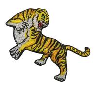 Tiger Roaring Jungle Animal Art Clothing Badge Iron on Sew on Embroidered Patch appliqué