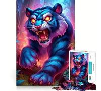 Tiger Roaring Jungle Jigsaw Puzzles 1000 Pieces for Teenagers Strengthen Recall Quiet Calm Quality Edge Santa Wish Gift 38x52cm