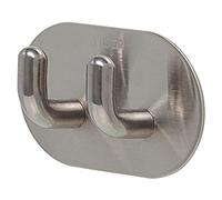Tiger Rondo, Towel Hook Double for Door Hanging, Brushed Stainless Steel, 24x64x40mm
