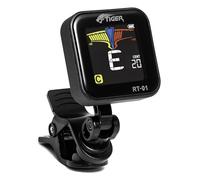 Tiger RT-01 Rechargeable Clip-On Chromatic Tuner - Precise & Accurate Tuning for Electric, Acoustic, Bass Guitar, Ukulele, Banjo, and Violin with USB-C Charging & High-Contrast Display