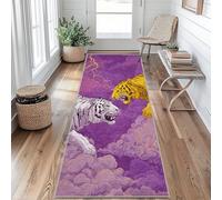 Tiger Runner Rug 80 x 150 cm Long Washable, Clouds Lightning Runner Rug for Hallway Non Slip Carpet, Kitchen Entryway Hall Bedroom Decor, Soft Low Pile cI&v129