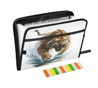 Tiger Running Expanding File Folder A4,13 Pockets File Organiser, Paperwork A4 Plastic Wallet Document Storage Expander for School,Office and Home