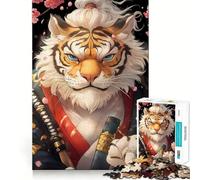 Tiger Samurai Animal 1000 Pieces Jigsaw Puzzles for Adults Thought Toy Calming Play Precise Edge Heartfelt Gift 38x26cm