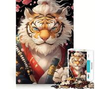Tiger Samurai Animal Jigsaw 1000 Pieces for Teenagers Mind Exercise Toy Relaxing Fun Design Assembly Perfect Present 38x52cm